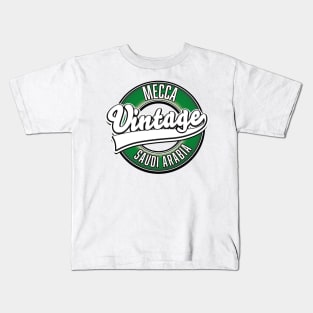 Mecca saudi arabia vintage logo Kids T-Shirt